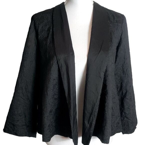 EILEEN FISHER BLACK 100% SILK JACKET SIZE SMALL PERFECT CONDITION - Picture 1 of 10
